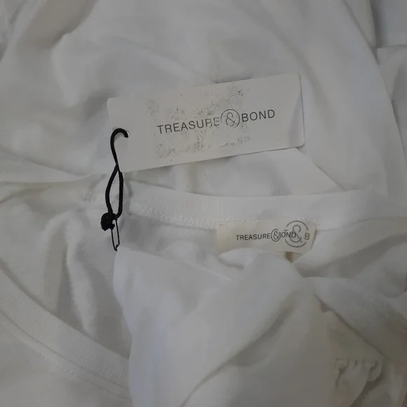 Treasure & Bond Women's Top Size XS Extra Small White Pullover Casual Blouse - Picture 5 of 6